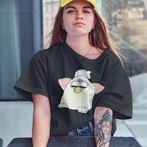 Pastel Grunge Furby Shirt | Cool Graphic Tee | Aesthetic T Shirt | 90s Nostalgia Kawaii Top | Boyfriend Fit Oversize Shirt | Tumblr Clothes