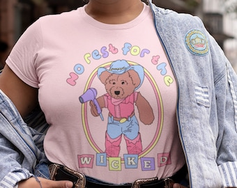 Harajuku Teddy Bear Graphic Tee, Pastel Goth E Girl Clothing