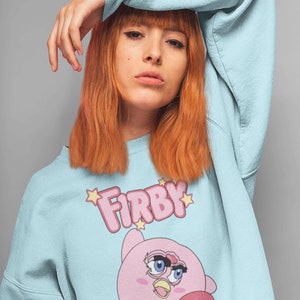 Furby Kirby Sweatshirt 90s Crewneck Sweater Poyo Indie Clothing Pastel ...