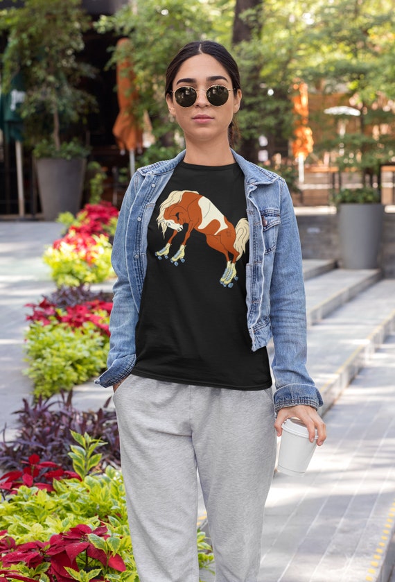 Roller Skate Horse Graphic Tee, Roller Derby Shirt