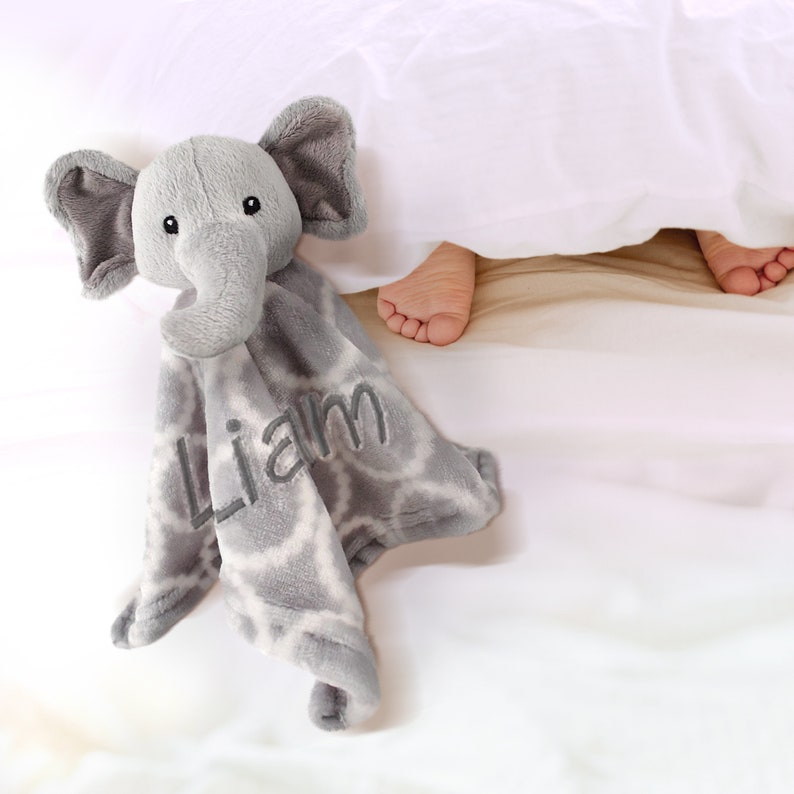 Customized Plush Elephant Bathrobe and Toy Set Super Soft, Fun Bath Time Combo, Perfect Baby Boy Gift Security Blanket