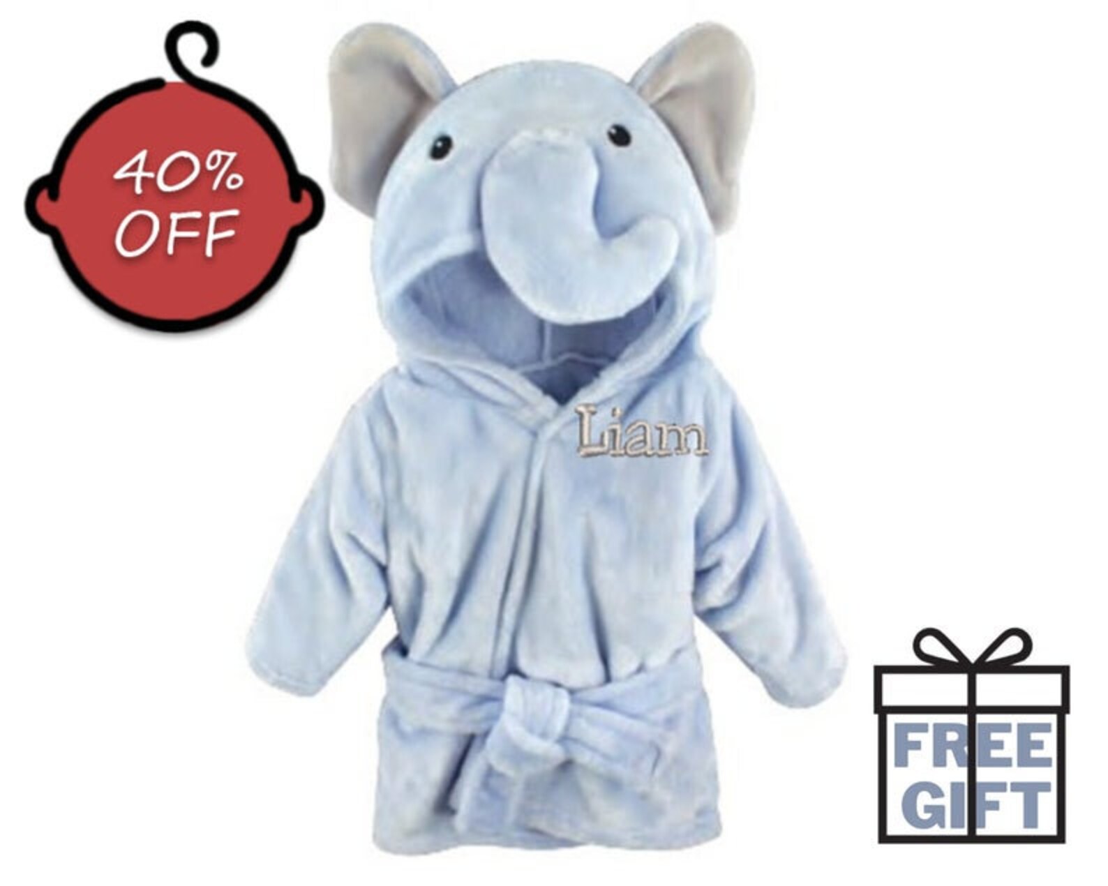 Elephant Robe for Baby Boys Baby Bath Robe Baby Robe with Etsy