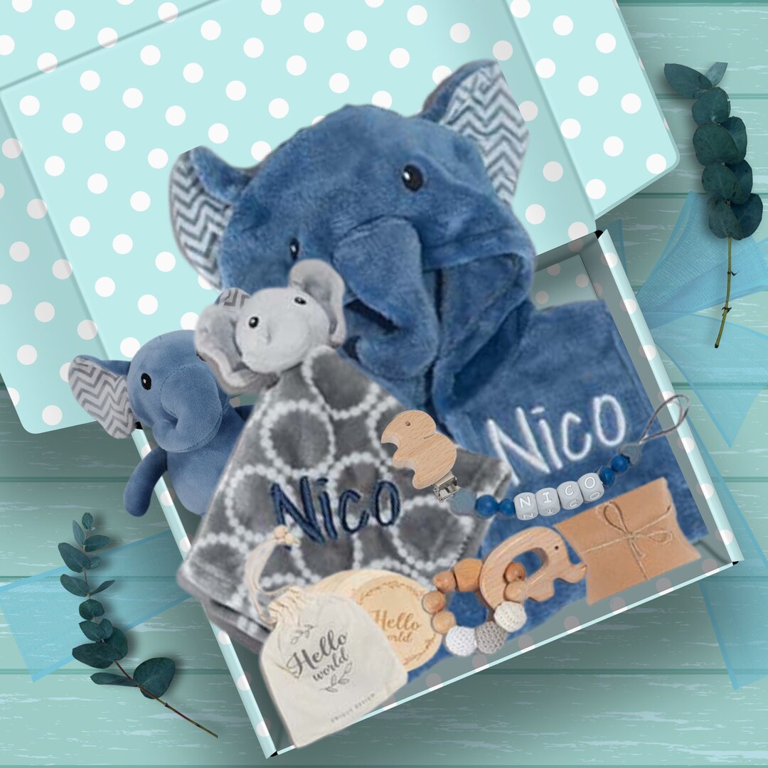 Personalized Baby Gift Set, Baby Shower Gift, Baby Boy Gift Box, New