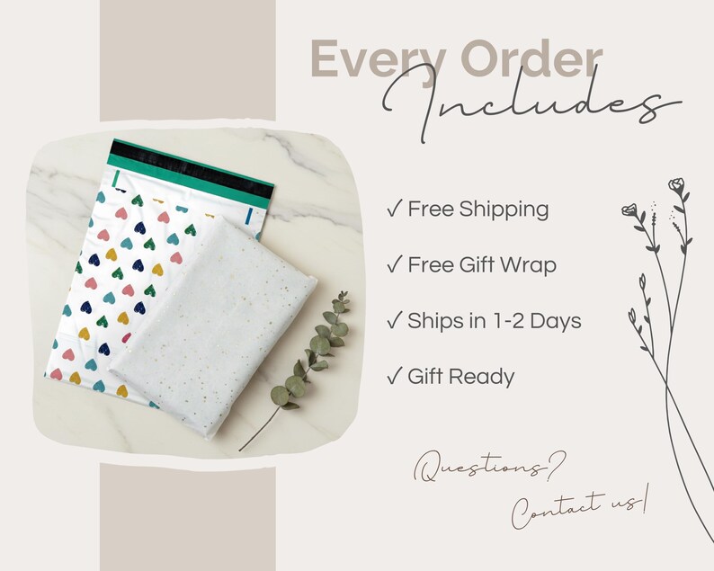 The image is a promotional graphic for a gift wrapping service, featuring a white marble background with text and a small white gift wrapped in a white paper with a heart pattern.