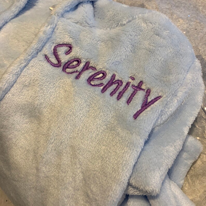 Personalized Custom Embroidered Baby Bathrobe Blue Elephant Etsy