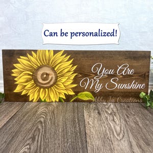 Personalized Horizontal Sunflower Painting Sign/Sunflower Wood Wall Art/Wooden Sunflower Picture Kitchen Decor/Painted Sunflower Custom Sign