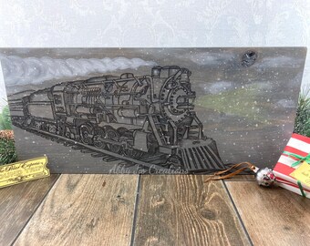 Polar Express Wood Train Art, Christmas Winter Decor