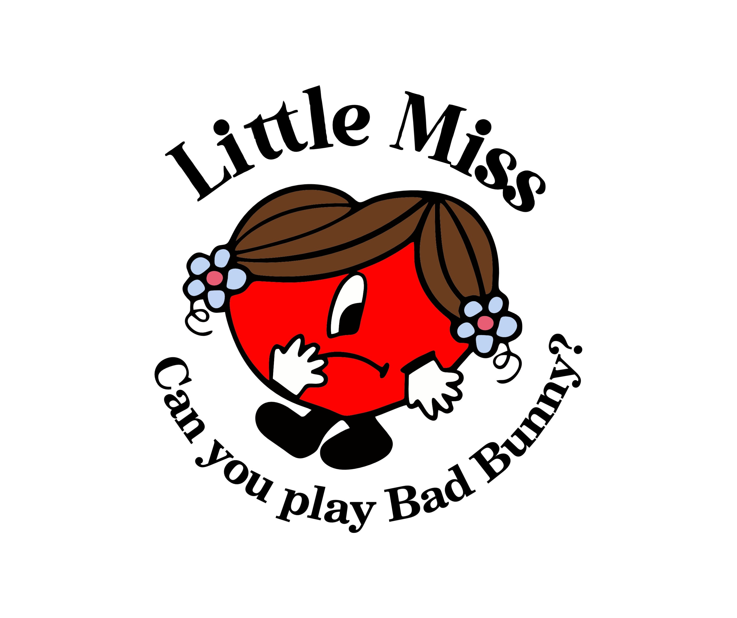 Little Miss Can You Play Bad Bunny Mr.men Sticker Custom 