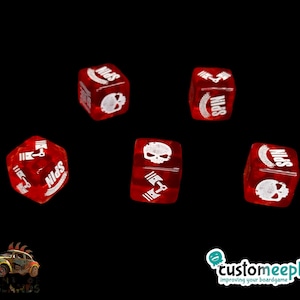Gaslands skid dice- die &quot;post apocalyptic&quot; (5 Units)
