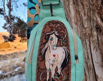 Handtooled Sling Bag