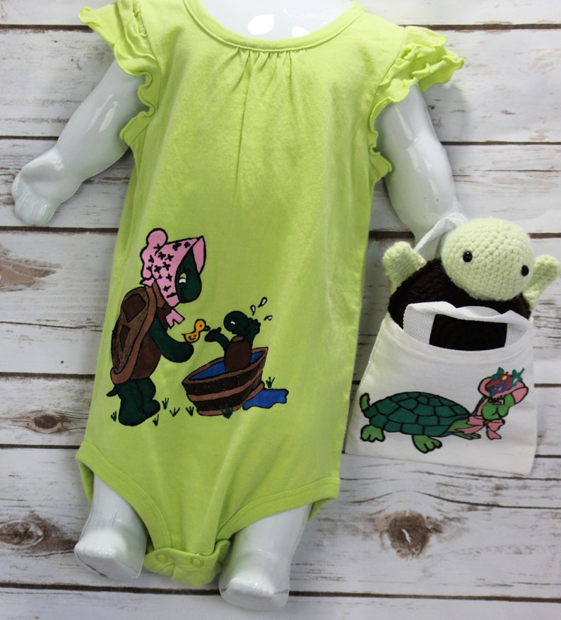 Hand painted Baby Girl Turtle Gift Baby Girl Clothes Etsy