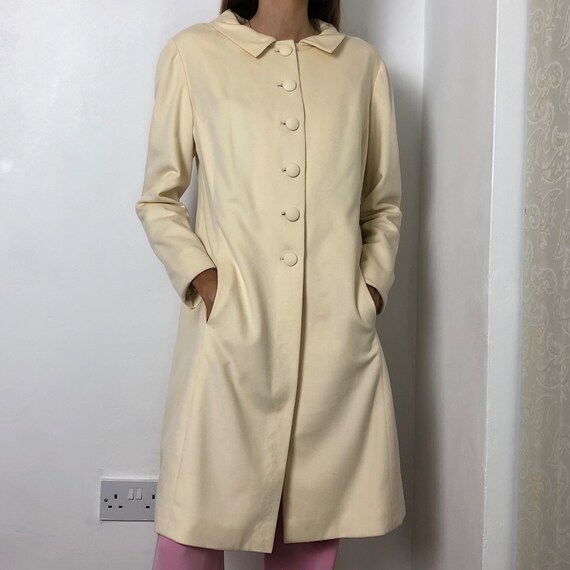 Vintage 1960s Coat Cream Occasion Jacket Elegant off White