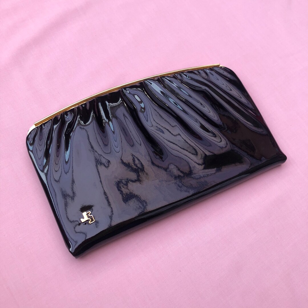 1980s Vintage Bag / Vintage Clutch Bag / 60s Mod Patent Bag / Etsy