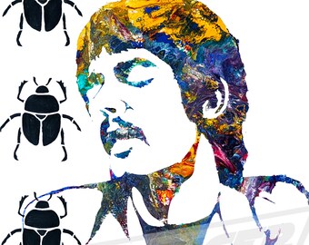 Die Beatles Paul McCartney inspiriert Acryl Pour Canvas Malerei