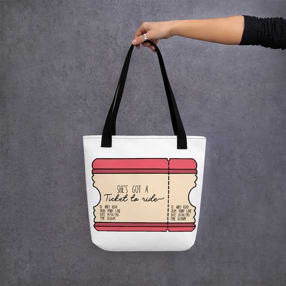 The Beatles ticket to Ride Lyrics Inspired Tote Bag Etsy