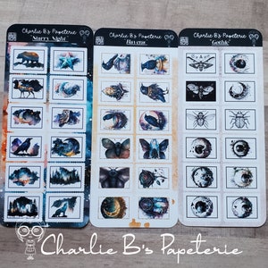 Gothic Stamp shaped Journaling Planner Stickers