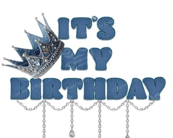 Denim, Pearls, and Diamonds It' My Birthday PNG