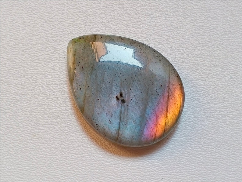 Top Quality Silver Pendant Jewelry Making Stone 36X27X6 mm 55 Crt Natural Cabs AAA+++Rare Unique Fire Labradorite Cabochon