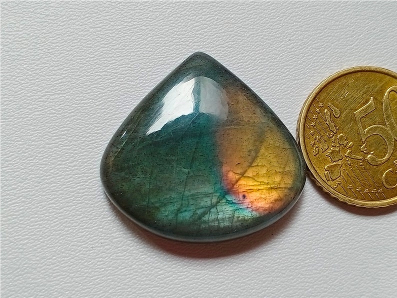 AAA Unique Rare Fire Labradorite Cabochon Loose Gemstone Silver Pendant Jewelry Making Stone 34X32X7 mm 59 CRT Labradorite Cabs
