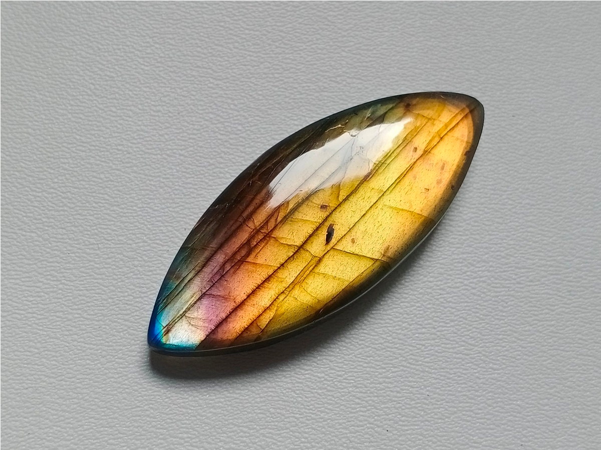 Yellow Flashy Labradorite Cabochon Gemstone Use for Etsy UK