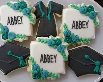 Floral Graduation Cookies CUSTOM Personalized