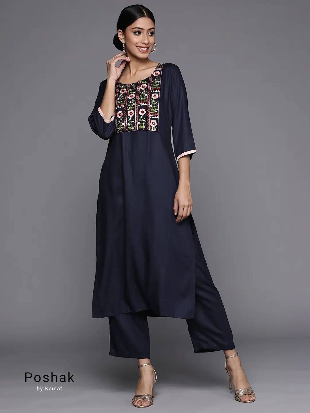 Winter Woolen Kurta for Women Navy Blue / Black / Green - Etsy Finland
