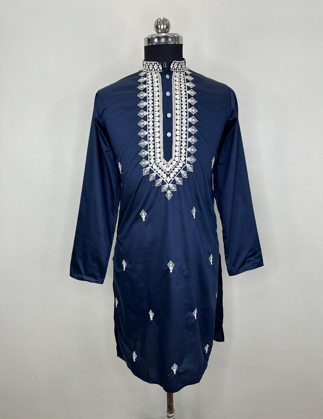 Men’s Ethnic Cotton Embroidered Kurta Pyjama main image 0