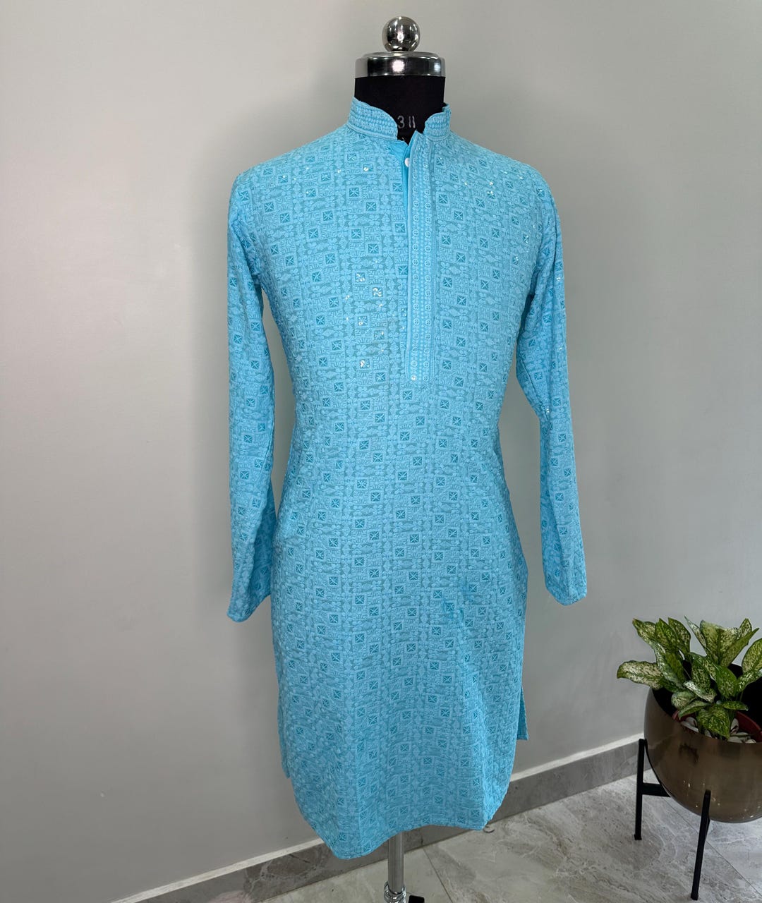 【新品】インドクルタ&ドティセット シルクインド上下セット結婚式 民族衣装 正装 新品】インドクルタ&ドティセット シルクインド上下セット結婚式