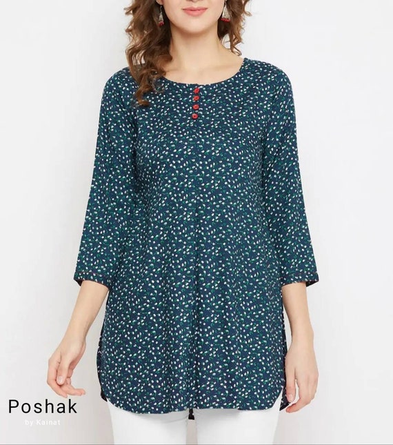 Fabclub Cotton Navy Blue Floral Printed Straight Women Kurti at Rs  399/piece | Printed Cotton Kurti online in Ahmedabad | ID: 21666088173