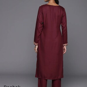 Yellow - Jinat Plain Handwoven Merino Woolen Kurta