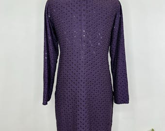 Conjunto de pijama kurta para hombre - Kurta chikankari morado de algodón puro con pantalón - Ropa étnica india para hombre - Trajes kurta de fiesta indios para hombre