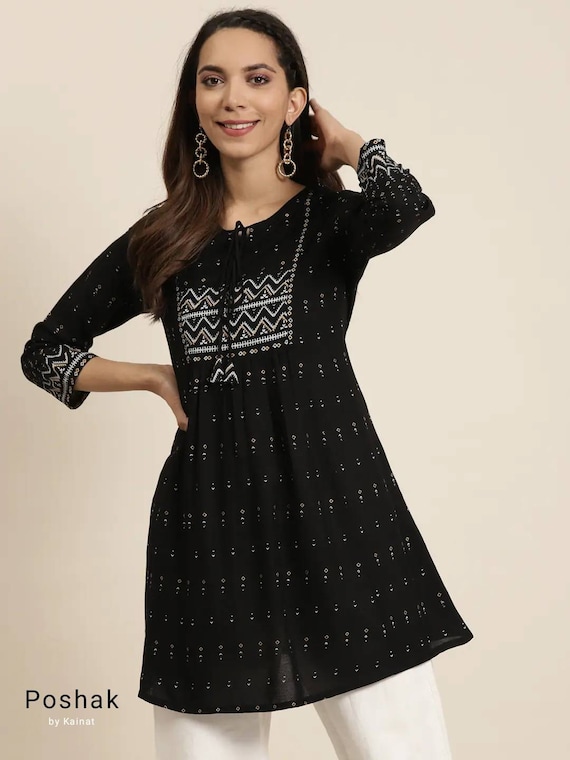 Details 169+ black kurti for girls best