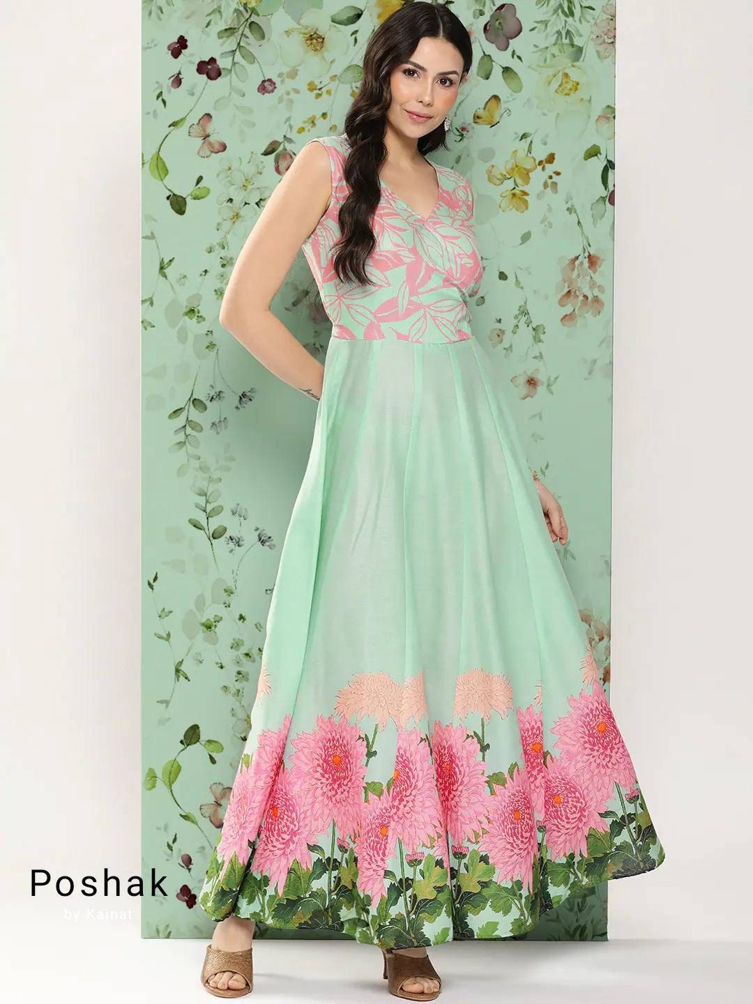Dusty Blush Floral Eyelet Sleeveless Cotton Maxi Dress