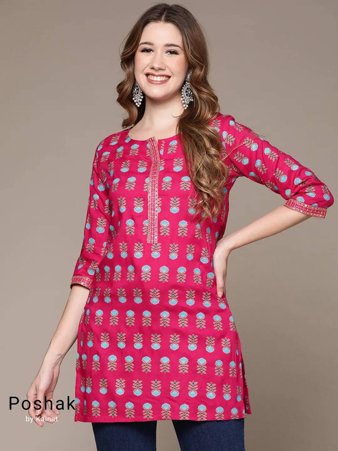 Shop Now Designer Short Kurtis Red Color Cotton Kurtis Kurtas For Girl –  Lady India