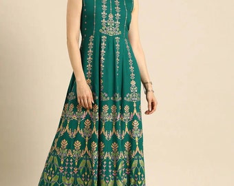 green ethnic dress