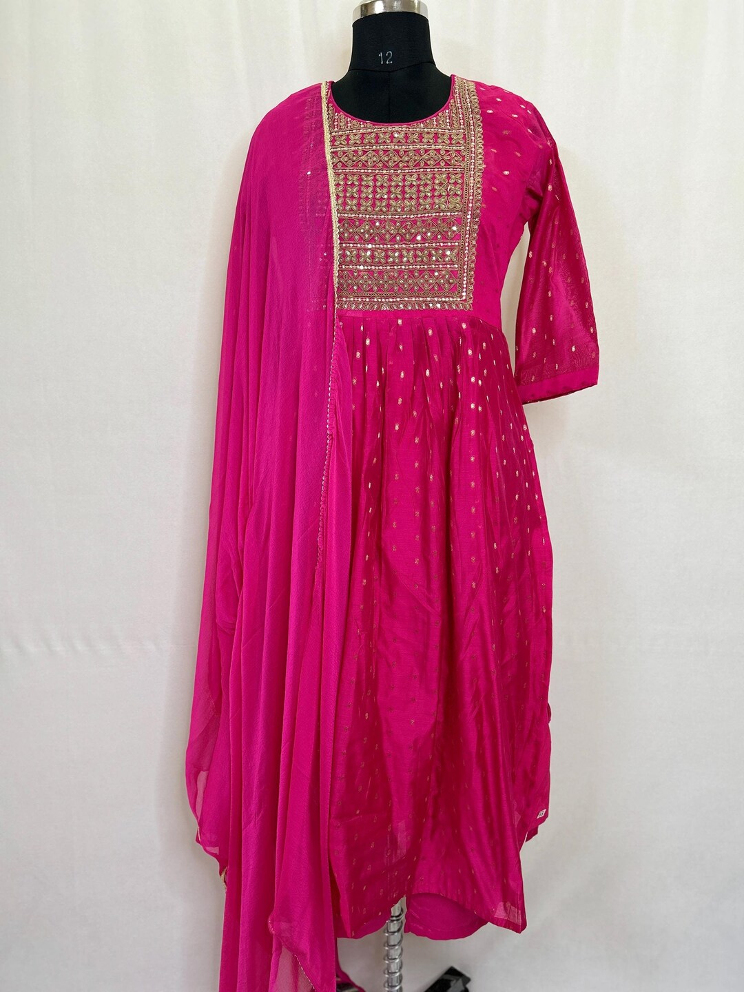Women’s Chanderi Silk Kurti Set | Elegant Ethnic Outfit with Dupatta for Festive & Party Wear main image 1