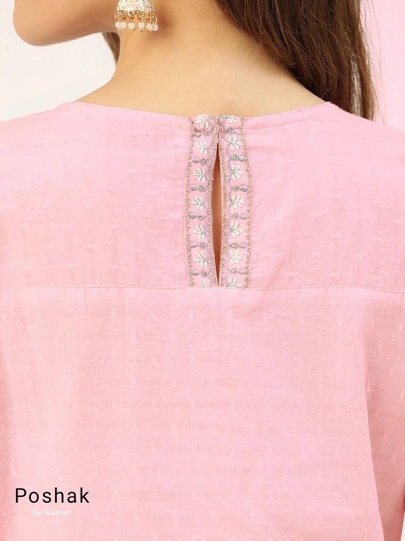 Pink Dobby kurta with Palazzo Set main image 0
