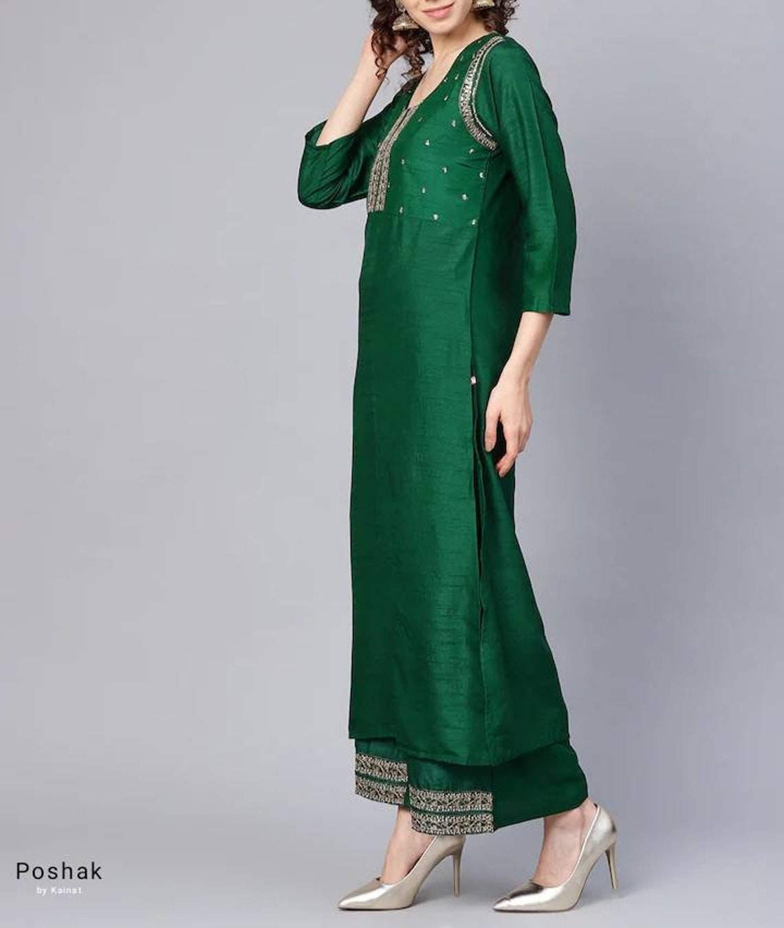 Party Wear Indian Dresses Kurta Sets For Women Green and Etsy