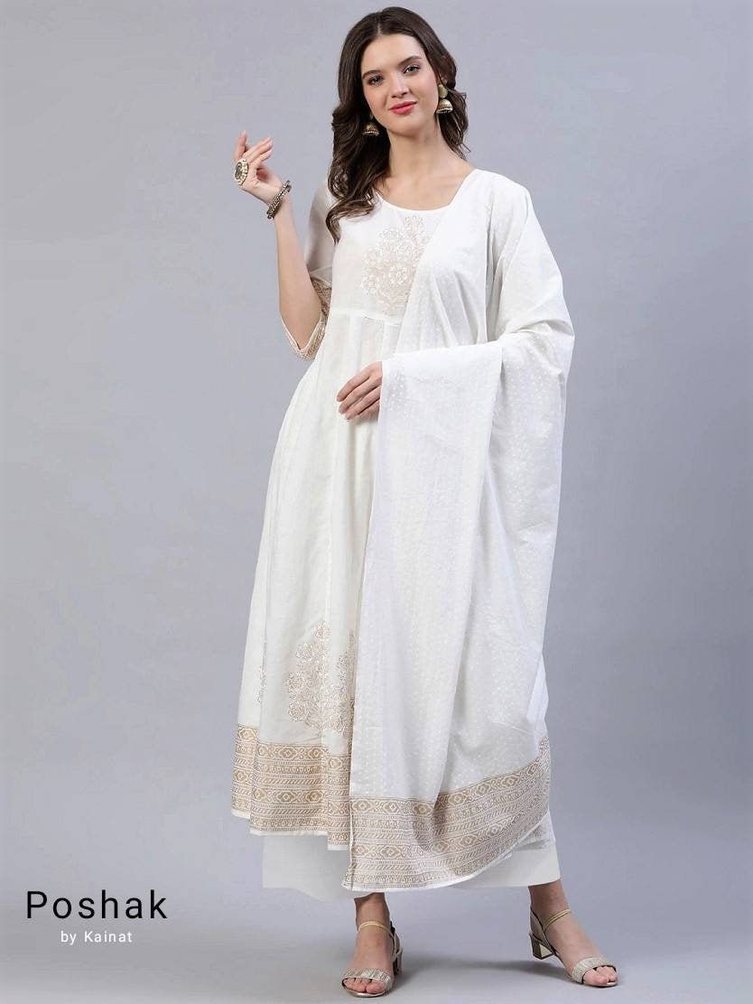 white anarkali kurta