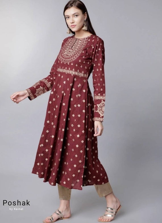 a line anarkali kurta