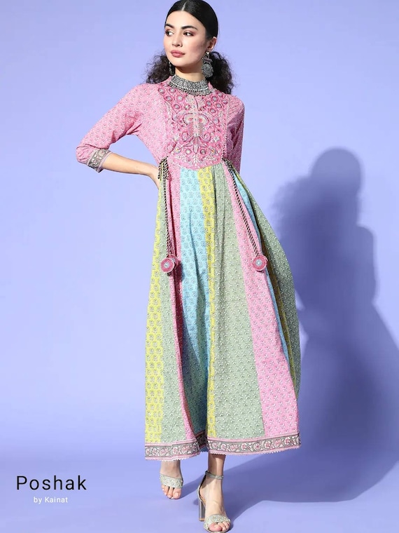 Buy KISHORI KURTIES Womens Rayon Embroidered A line Kurtis for Girls Casual  Wear Kurta at Amazon.in