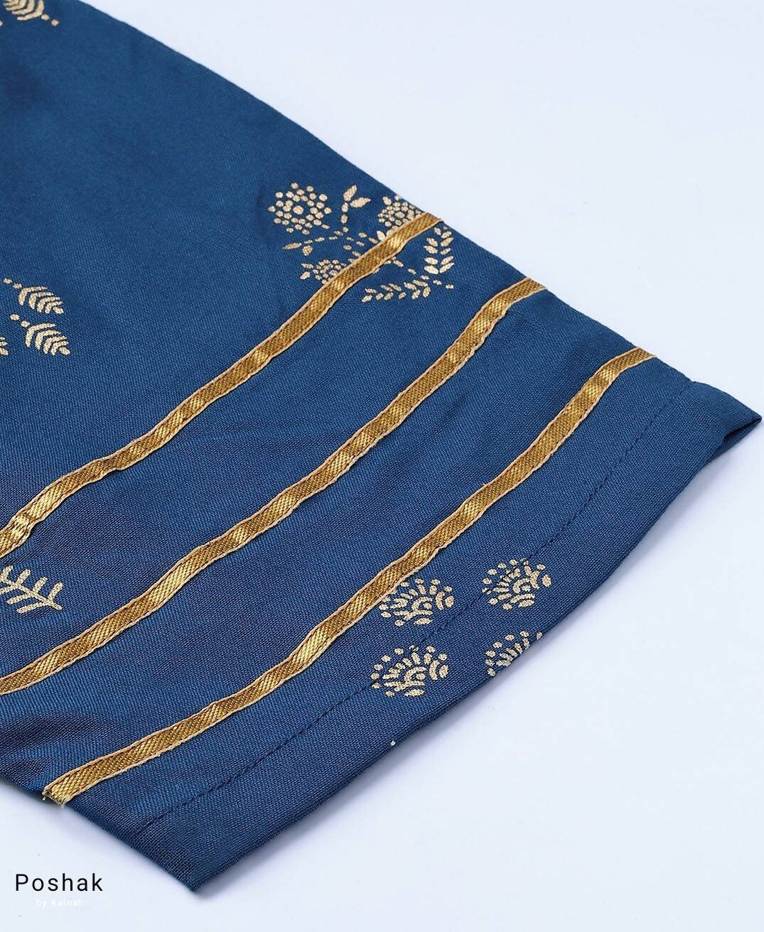 Indian Dresses For Women Kurta Sets Blue and Golden Foil | Etsy