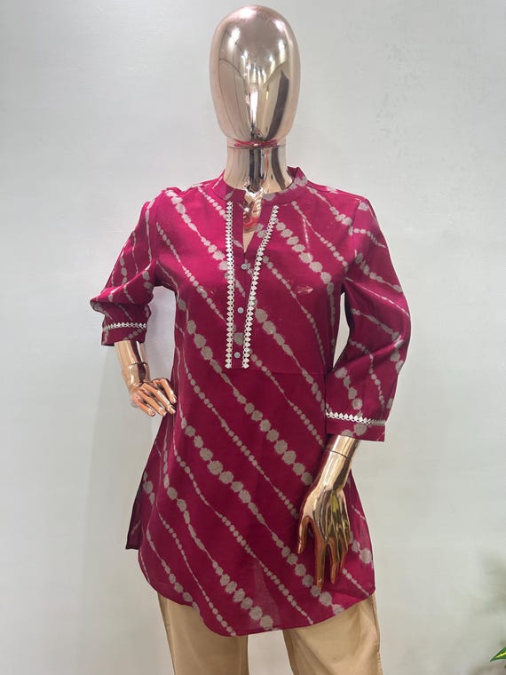 Kurtis for Women Maroon Short Straight Kurta for Women Indian