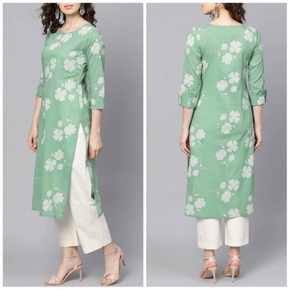 Beautiful Designer Digital Print Kurti Set Women's Bollywood Salwar Kameez  Suit | eBay
