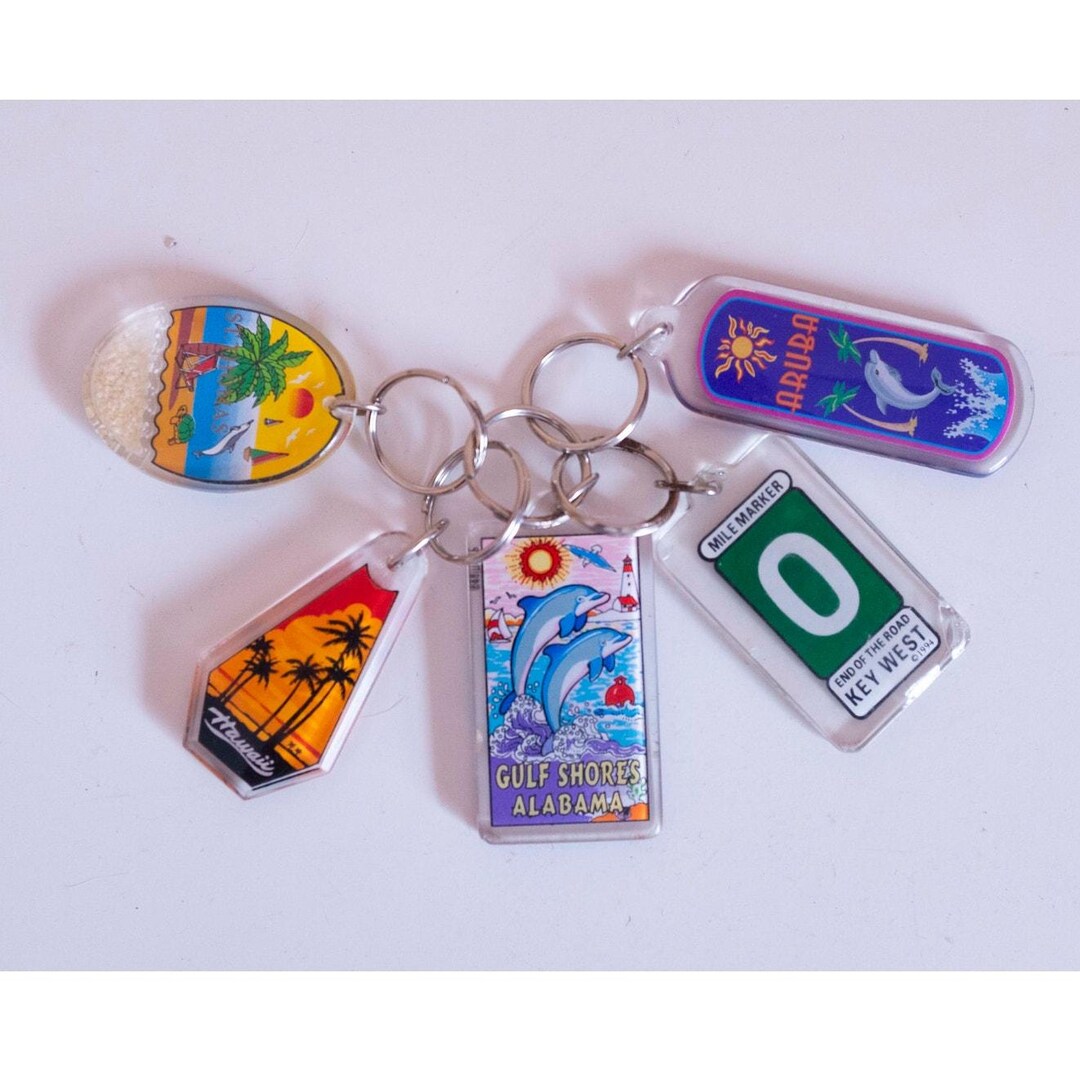 Keychains Lot Vintage Keychain Lot | Set of 5 - Etsy