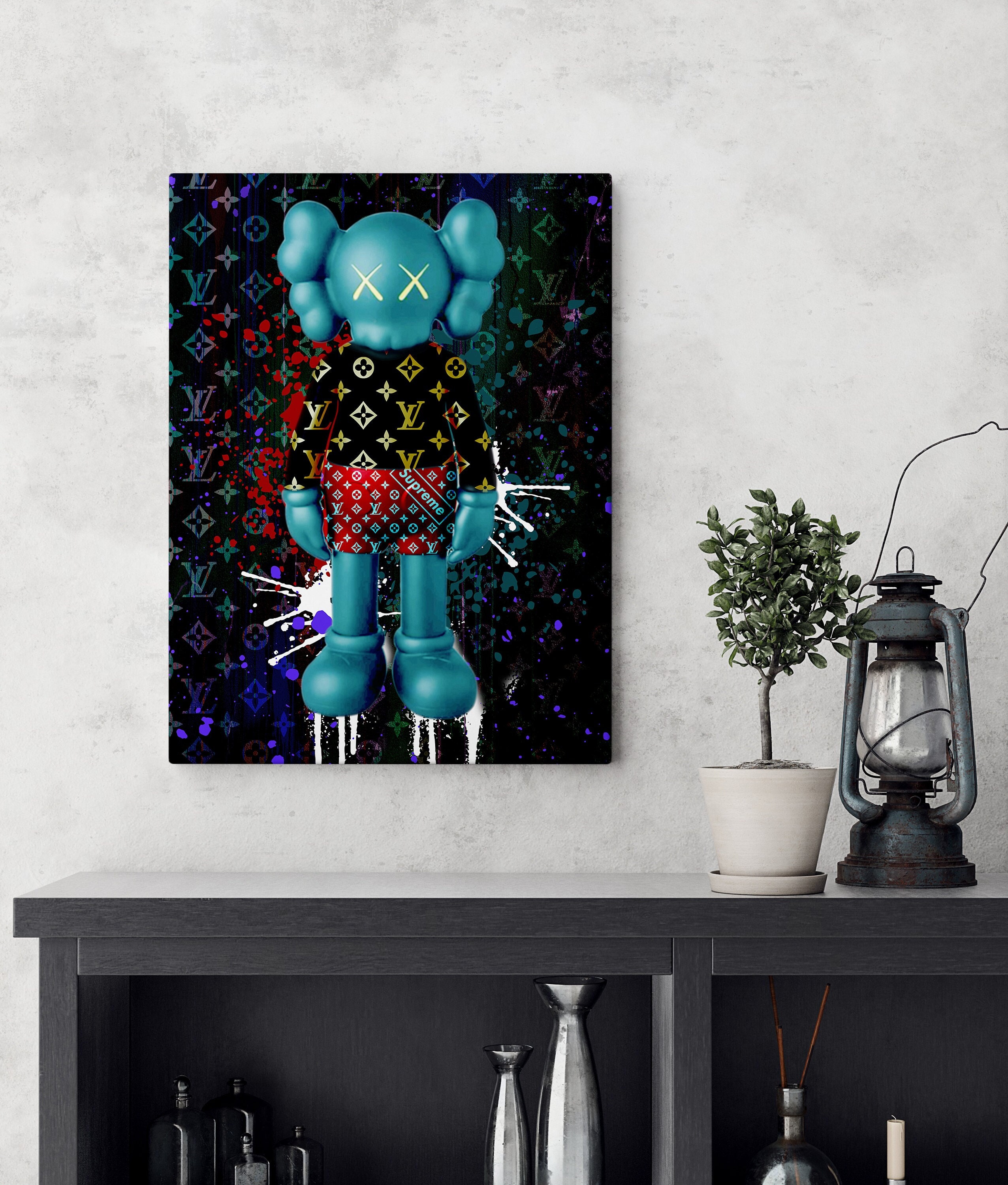 Kaws LV Canvas Print, Graffiti Wall Art