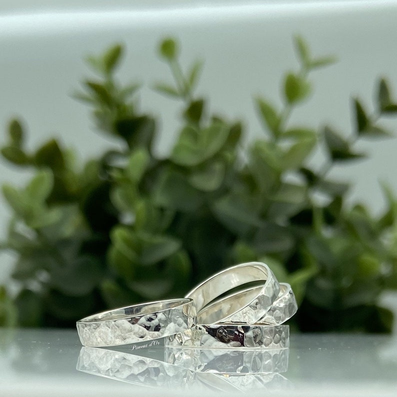 Hammered 925 silver phalanx ring