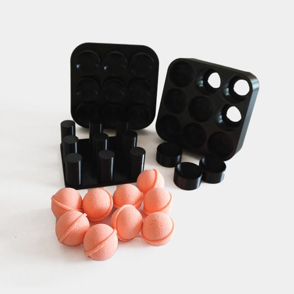 Bombe de bain ronde sphérique Moule à piston multipression facile à utiliser Moule bombe de bain imprimé en 3D Moule en plastique PETG Moule artisanal robuste