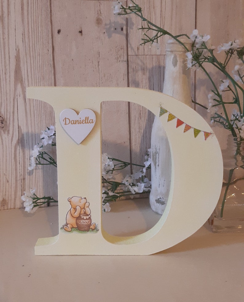 Winnie The Pooh Capital Letter Plaque Decorated Alphabet Sign Personalised With Name Eeyore