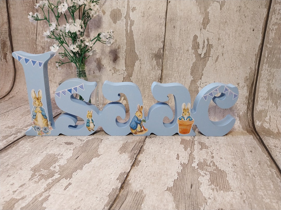 Peter Rabbit Name Plaque, Beatrix Potter Flopsy Bunny Personalised ...